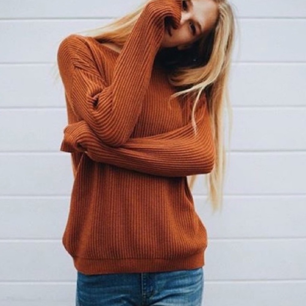 Rare Brandy Melville Ollie Burnt Orange Sweater